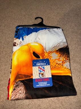 Spirit of America Eagle Beach Towel - Yellow, White, Blue
